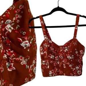 BOG Collective Adjustable Strap Floral Crop Top size M Medium